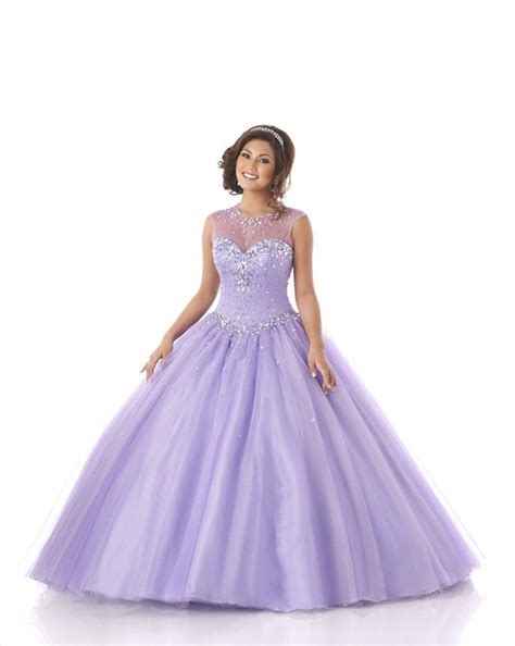 buy lavender quinceanera dresses 2015 new crystal tulle keyhole back lace