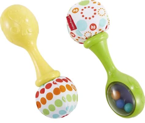 Fisher Price Baby Toys Rattle ‘n Rock Maracas Set Of 2 Soft Musical