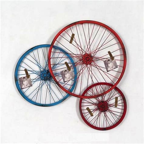 Triple Metal Bike Wheel Sculpture Wall Décor And Reviews Birch Lane Bicycle Decor Bicycle Art