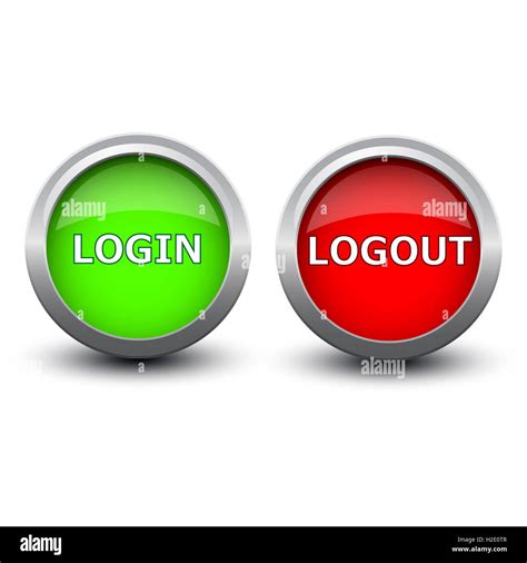 Buttons Login And Logout Stock Photo Alamy