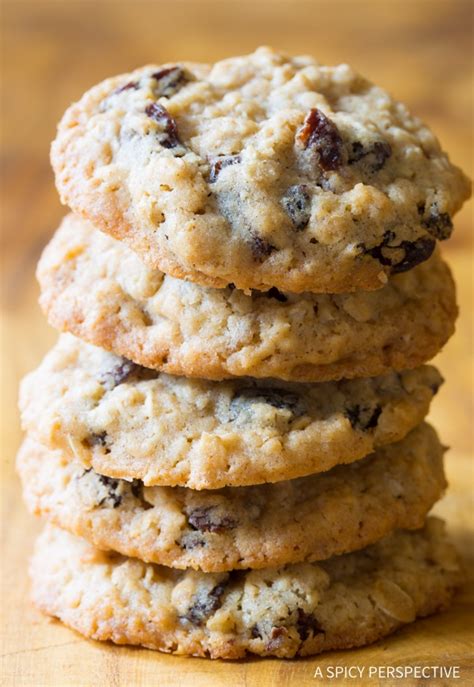Get full nutrition facts and other common serving sizes of oatmeal with raisins dietetic cookie including 1 medium and 1 oz. The Best Oatmeal Raisin Cookies Recipe (VIDEO) - A Spicy Perspective
