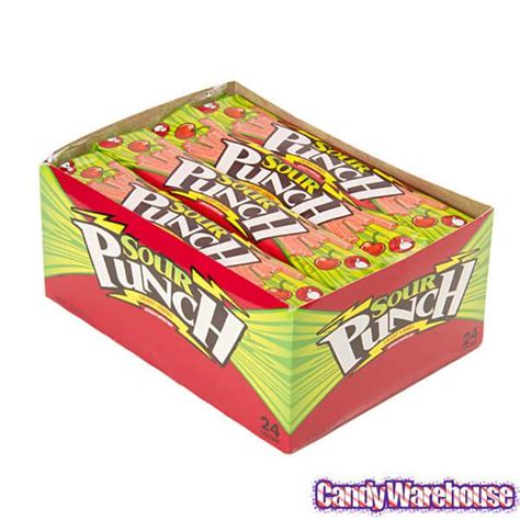 Sour Punch Straws 2 Ounce Packs Cherry 24 Piece Box Candy Warehouse