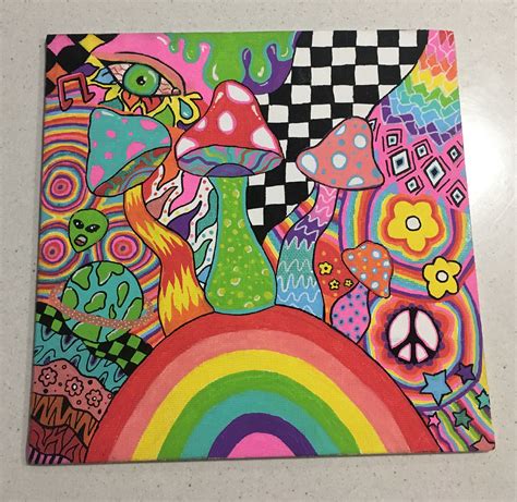 Trippy Hippie Drawings Easy Stay Trippy Little Hippie Sticker By