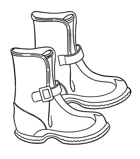 Solid Winter Season Boots to Wear Coloring Page - NetArt