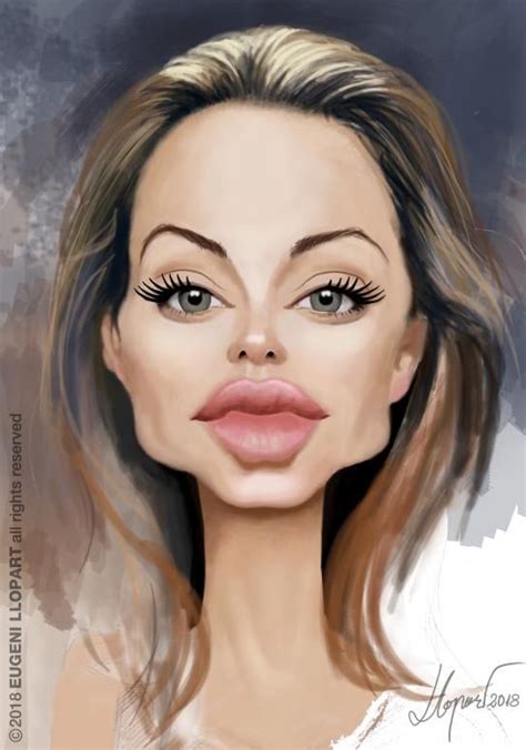 Angelina Jolie By Eugeni Llopart Caricaturas Caricatura Drawing