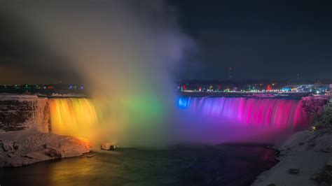 Download Wallpaper Rainbow Over Niagara Falls 5120x2880