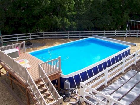 An above ground pool deck is affordable, easy to install, requires less maintenance and is easily available in the market. 25 Top Oval Above Ground Swimming Pools Design with Decks ...