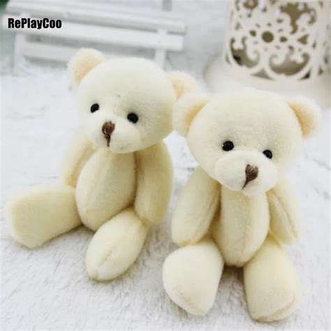 50pcslot Kawaii Small Joint Teddy Bears Stuffed Plush 12cm Toy Teddy