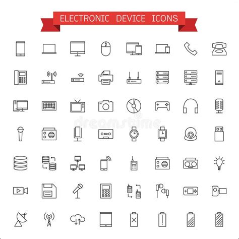 Electronic Device Icons Stock Vector Illustration Of Communication