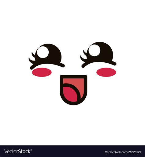 Kawaii Cute Face Expression Eyes And Mouth Vector Image