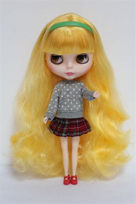 Blygirl Blyth Doll Yellow Bangs Hair Cm Ordinary Body Nude Doll DIY For Their Own Makeup Can