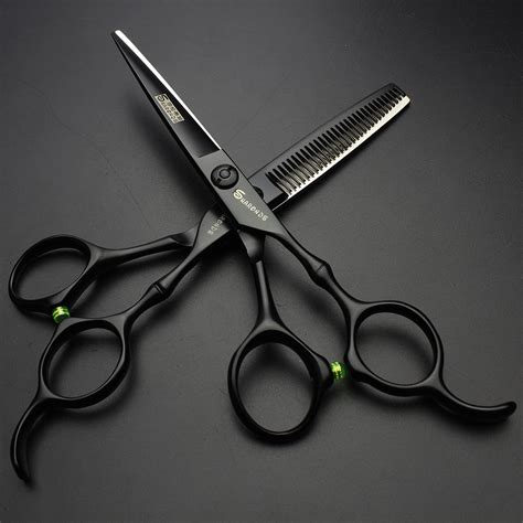 6 Black Hair Cutting Scissors Hairdresser Kits Clipper