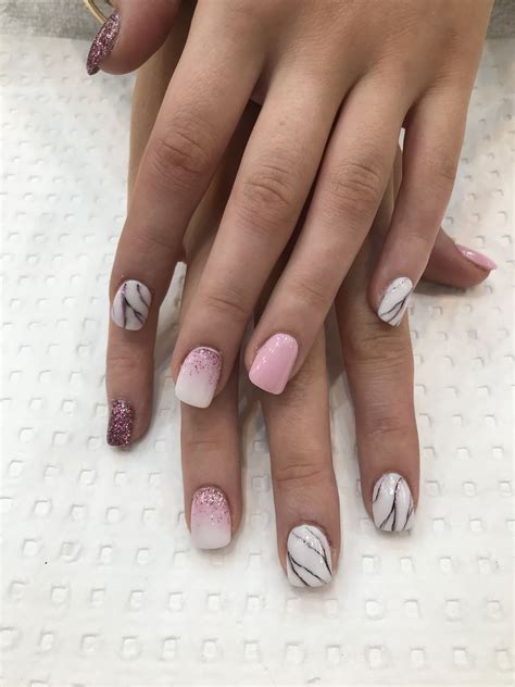 Sns Powder Ombré Nails Marbles Design French Nail Designs Creative