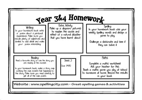 Homework Grid Ideas