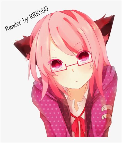 Anime Girl Pink Hair Cat Ears