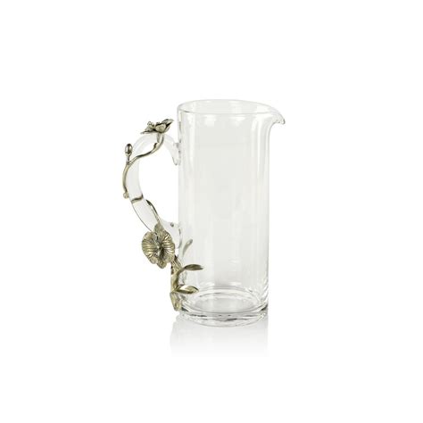 Durban Orchid Pewter And Glass Pitcher By Zodax Seven Colonial
