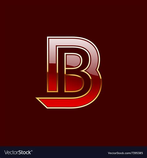 Gold Letter B Shape Logo Element Royalty Free Vector Image