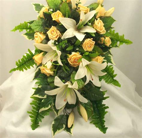 What kind of bouquet should i get for my wedding? Shower Bouquets - Gold Rose & Tiger Lily Shower Bouquet ...