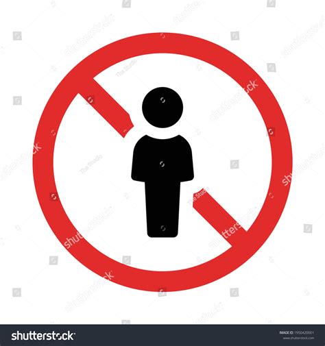 No People Allowed No Man Sign Stock Vector Royalty Free 1950420001