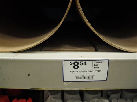 Once the hole is filled, cut the sakrete form tube to the desired height. FOUR in 52: No Luck at Lowe's