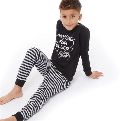 Buy Minoti Junior Boys Pyjamas Set Black