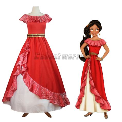 Elena Of Avalor Princess Elena Cosplay Costume Red Fancy Dress