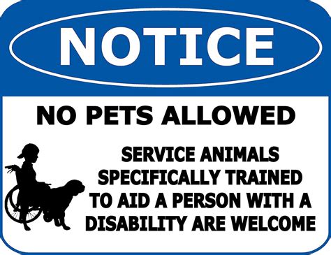Amazon.com: Top Shelf Novelties Notice No Pets Allowed Service Animals