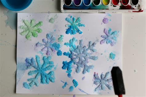 Salt Snowflakes Painting Craft Video Toddler At Play