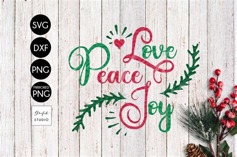 Love Peace Joy Christmas Svg Dxf Files Png Files Holidays Svg Xmas