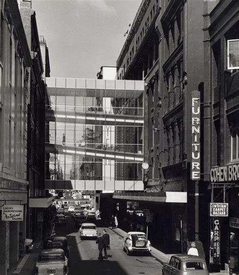 Little Bourke St Featuring The Myer Pedestrian Bridge Connecting The