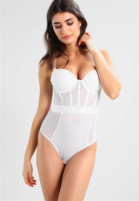 Dkny Intimates Sheers Cupped Strapless Bodysuit Body Whitevalge