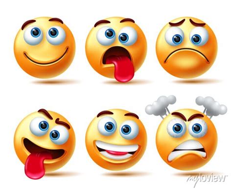 Smileys Emoji Vector Character Set Smiley 3d Emoji With Expressions