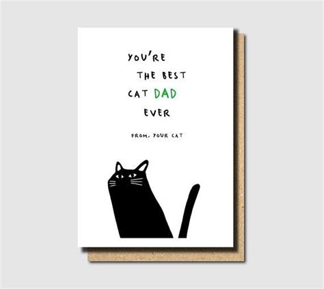 The Best Cat Dad Fathers Day Card From The Cat Fathers Day Etsy Dad