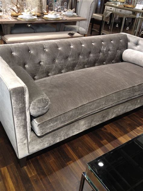 Lighting is an essential part of your living room, and you should have at least one source that's specifically brought in to be paired with your gray sofa. Unique Grey Velvet Tufted Sofa 97 In Home Designing Inspiration with Grey Velvet Tufted Sofa ...