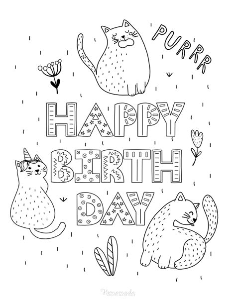 If you like this dog and cat happy birthday coloring page, share it with your friends. 55 Best Happy Birthday Coloring Pages - Free Printable PDFs