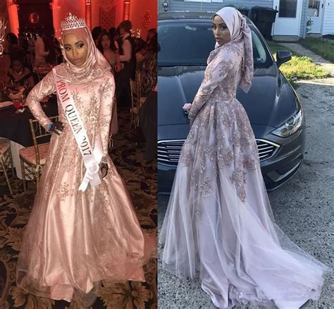 2017 new arabic muslim prom dresses lace appliques beaded a line long sleeves sweep train