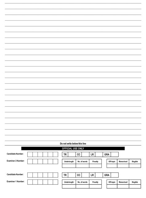 Ielts Writing Answer Sheet Gambaran