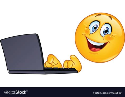 Emoticon With Computer Royalty Free Vector Image Smiley Emoji Das