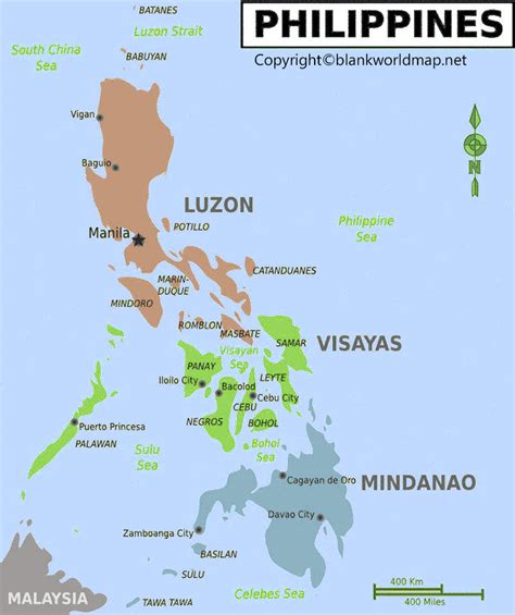 Labeled Map Of Philippines With States Cities And Capital