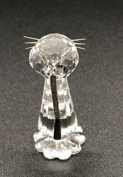 Vintage Swarovski Crystal Cat Figurine Etsy