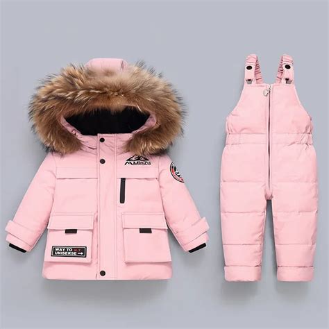 Baby Winter Warm Down Jackets Boys Jumpsuit Children Clothing Set 2pcs