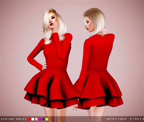 Sims 4 Ccs The Best Spring Dress By Mystiquepixels