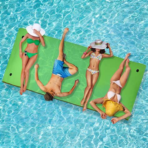 Floating Water Pad Mat Tear Resistant 3 Layer Roll Up Floating Island Pool Lake Ocean Swimming