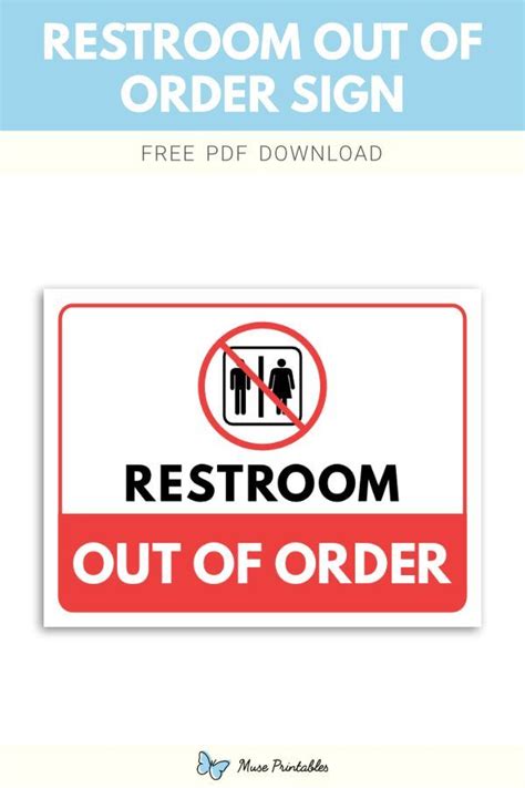 Printable Restroom Out Of Order Sign Template In Out Of Order