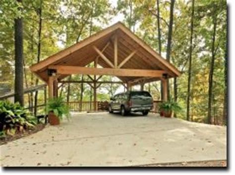 One, two, three and four bay oak garages and carport kits. wooden carports | Timber Framed Carport with Queen Post ...