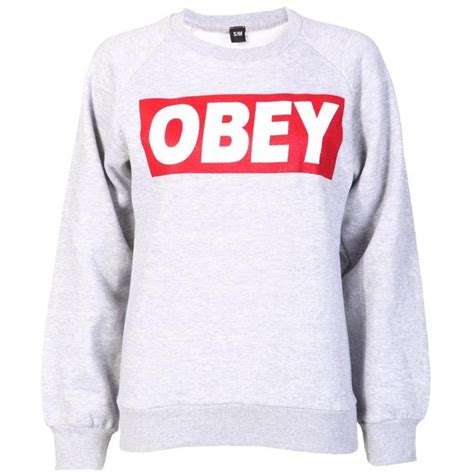 Obey Sweatshirt In Grey Obey Clothing Polyvore