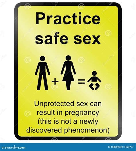 Practice Safe Sex Information Sign Stock Vector Illustration Of Birth