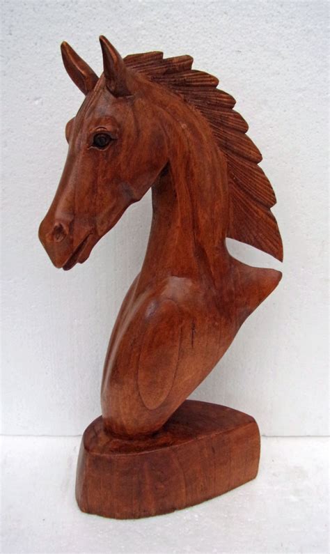 Hand Carved Wood Horse Head Large 40cm Plantationdesigns