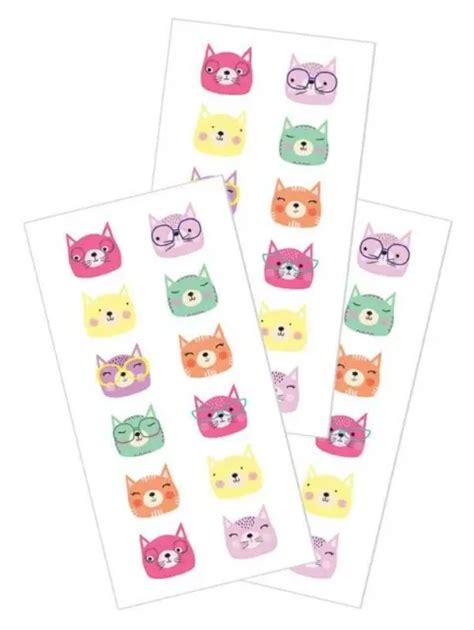 Kitty Cat Faces Stickers Planner Supply Papercraft Diy Crafts Scrapbook