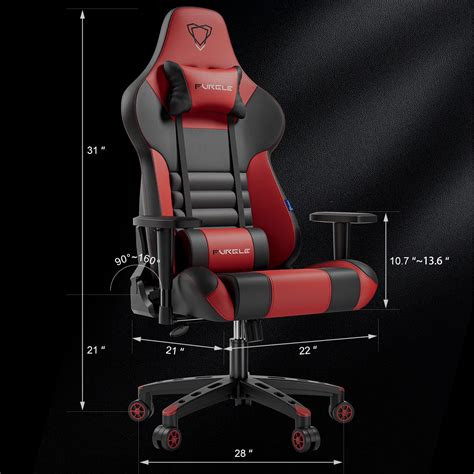 Furgle Gaming Chair Pu Leather Ergonomic Video Game Chairs With Headrest And Lumbar Support